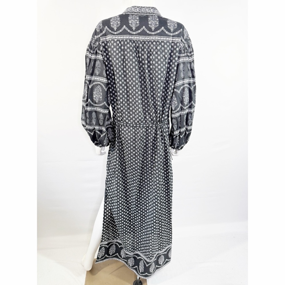 BOTEH Black HERMIA Maxi Dress Size 3 US 8 Casual Boho Summer Long Sleeve V-Neck - Picture 6 of 7